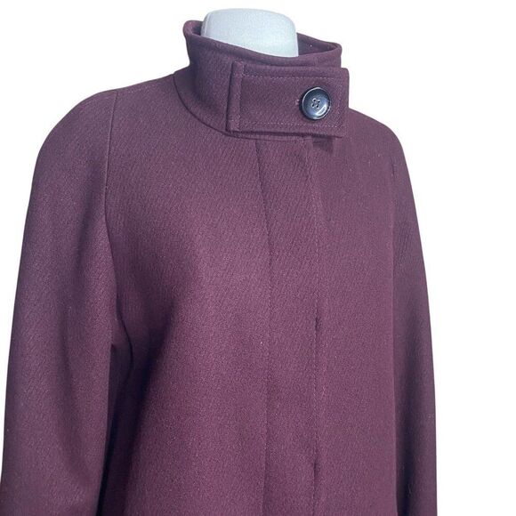 Preston & York Twill Wool Peacoat Size 12 Deep Maroon - Picture 7 of 9
